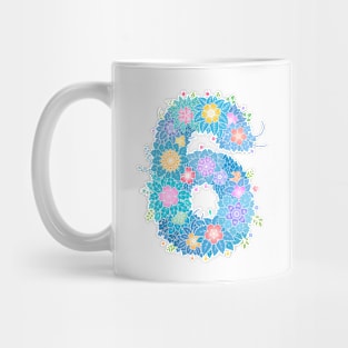 "6" Floral Letter Number Mug